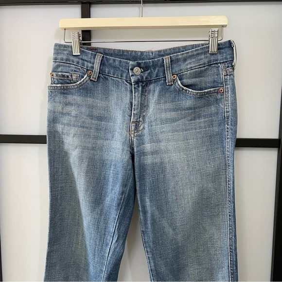 [28] 7 Of All Mankind Ombre Wide Leg Flare Denim Blue Jean Women’s #115561 - Picture 3 of 13